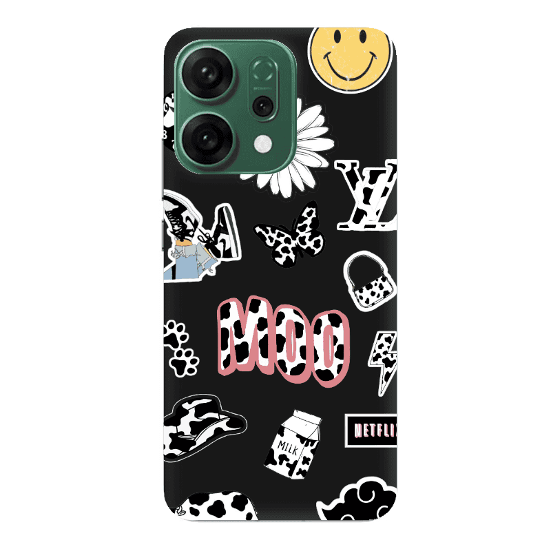 Oppo RENO 14 Find Yourself 6 Black Colored Silicone TPU Θήκη